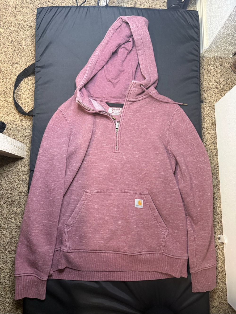 Carhartt Relaxed-Fit Half-Zip Hoodie - Mauve Heather